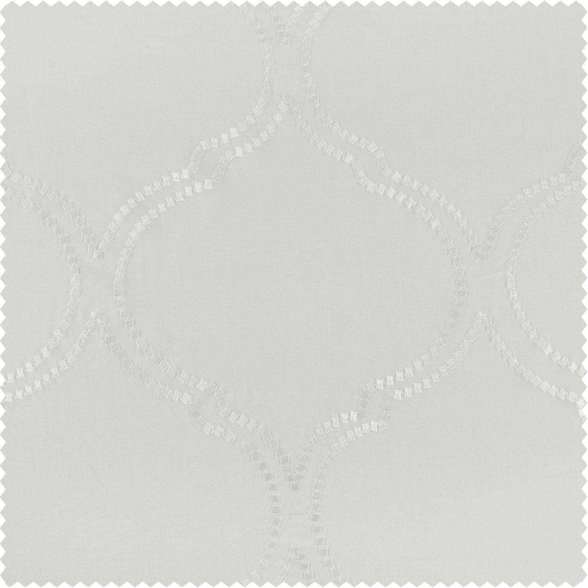 Florentina White Geometric Sheer Custom Curtain