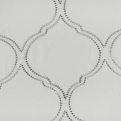 Florentina Silver Geometric Embroidered Polyester Sheer Curtain