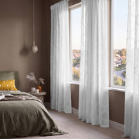Florentina White Geometric Sheer Custom Curtain