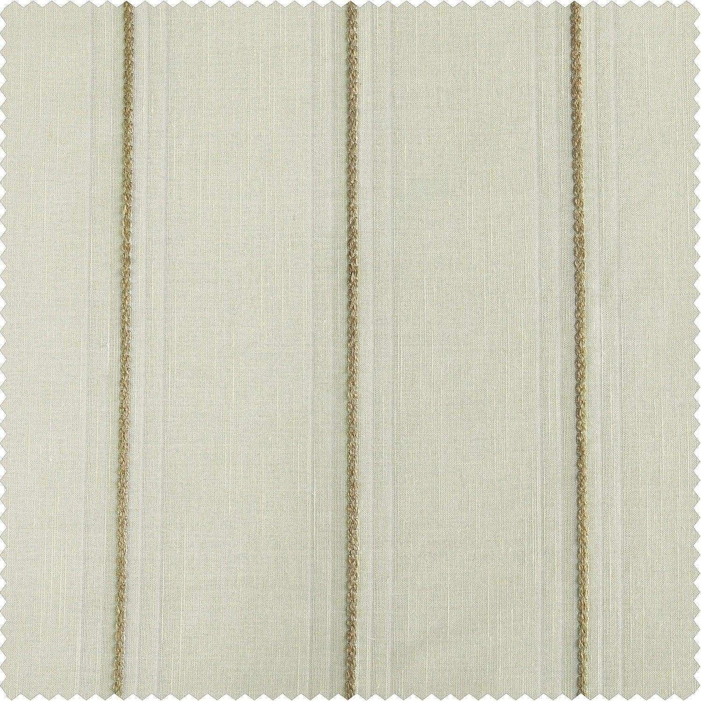 Aruba Gold Striped Linen Sheer Custom Curtain - HalfPriceDrapes.com
