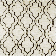 Saida Chocolate Embroidered Faux Linen Swatch - HalfPriceDrapes.com
