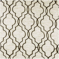 Saida Chocolate Embroidered Faux Linen Swatch - HalfPriceDrapes.com