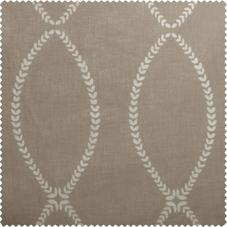 Grecian Taupe Printed Sheer Custom Curtain - HalfPriceDrapes.com