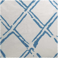 Normandy Blue Printed Polyester Swatch - HalfPriceDrapes.com