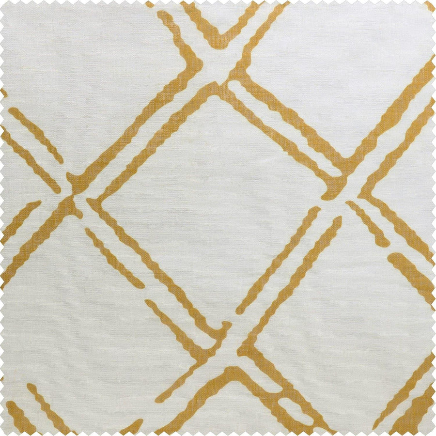 Normandy Gold Printed Sheer Custom Curtain - HalfPriceDrapes.com