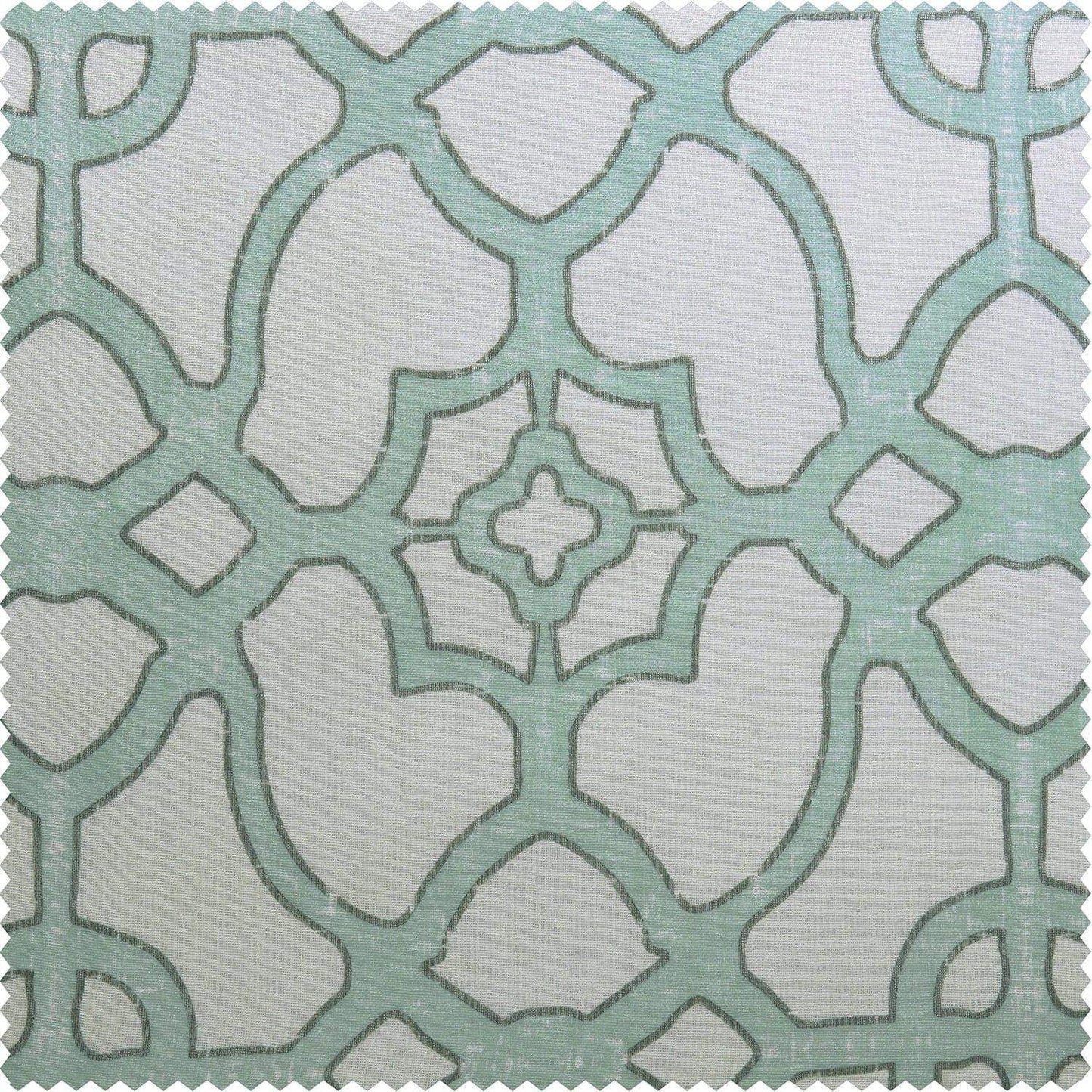 SeaGlass Blue Printed Sheer Custom Curtain - HalfPriceDrapes.com