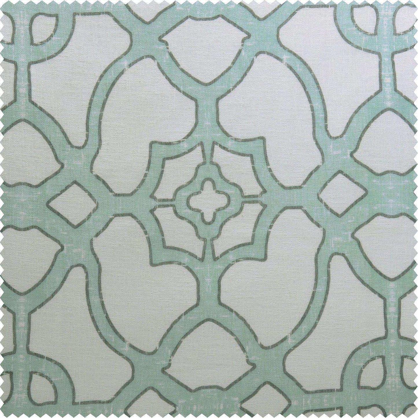 SeaGlass Blue Printed Sheer Custom Curtain - HalfPriceDrapes.com