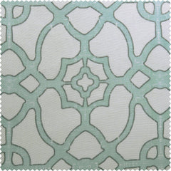 SeaGlass Blue Geometric Printed Sheer Custom Curtain
