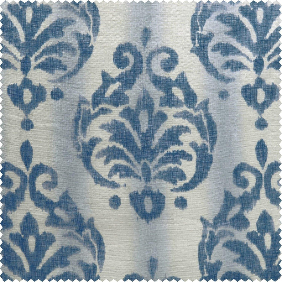Fresco Blue Printed Sheer Custom Curtain - HalfPriceDrapes.com