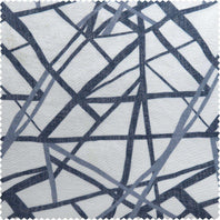Matrix Blue Printed Polyester Swatch - HalfPriceDrapes.com