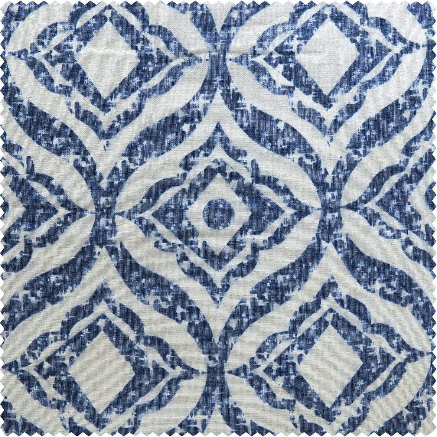 Plaza Blue Printed Polyester Swatch - HalfPriceDrapes.com