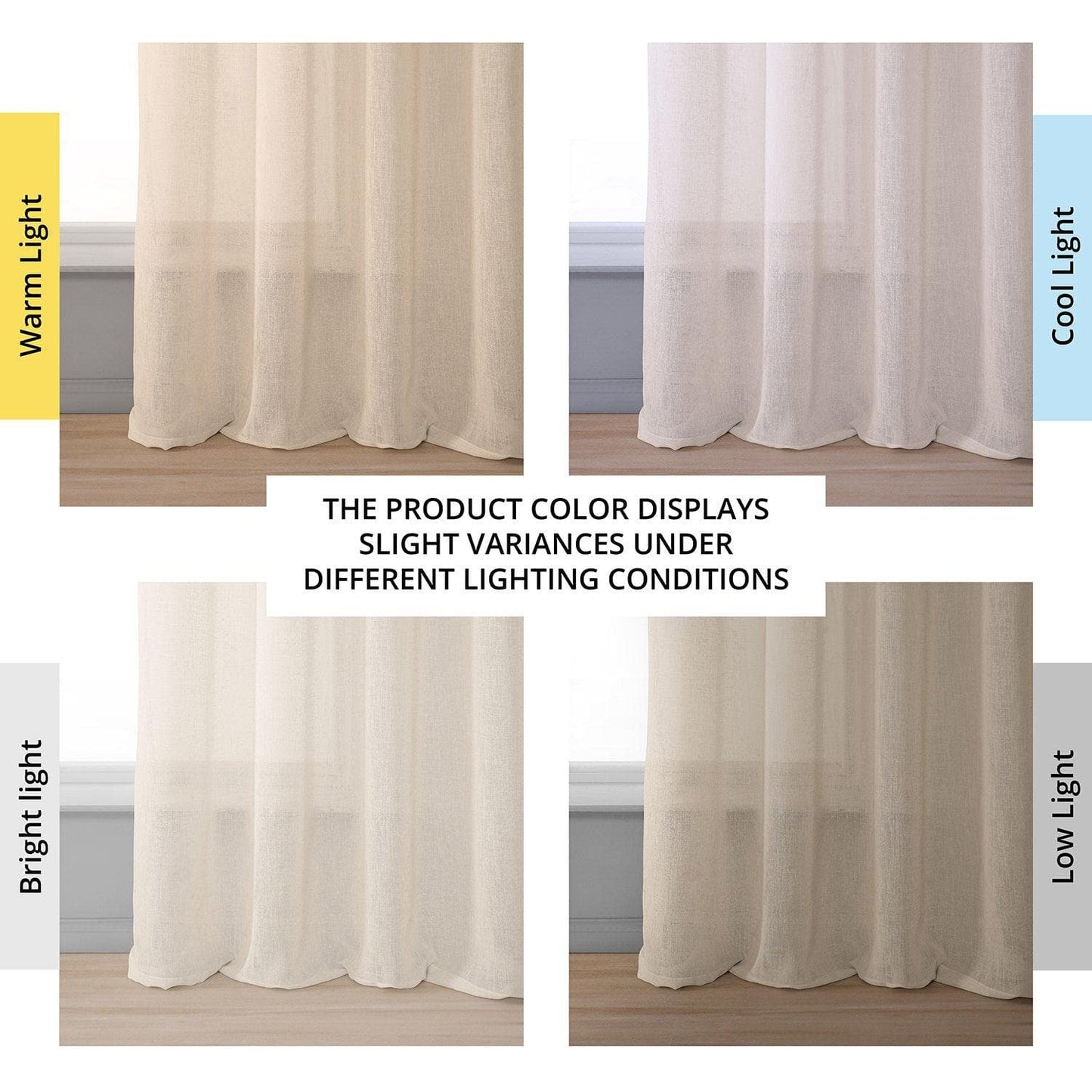 Cotton Seed Grommet Textured Faux Linen Sheer Curtain - HalfPriceDrapes.com
