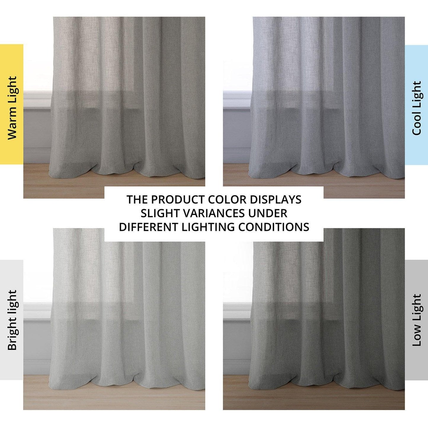 Paris Greige Grommet Textured Faux Linen Sheer Curtain - HalfPriceDrapes.com