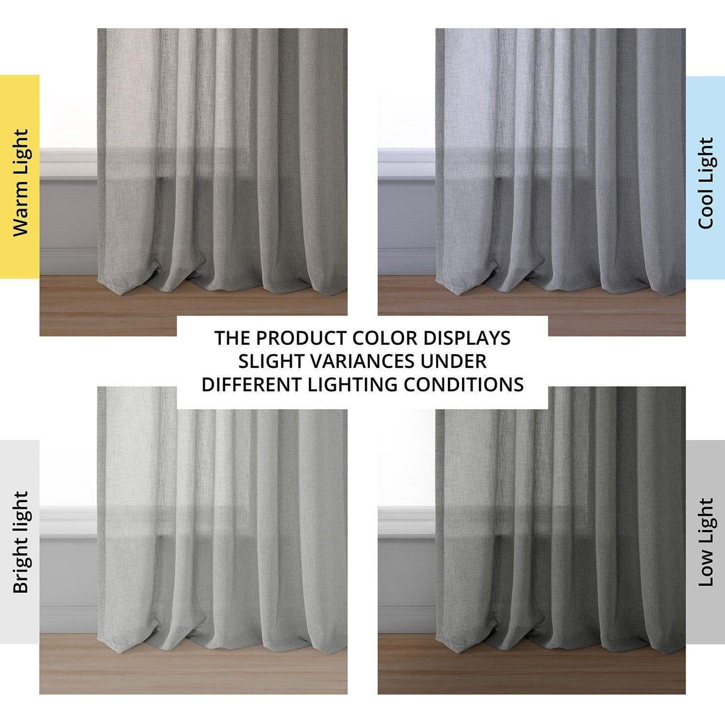 Paris Greige Textured Faux Linen Sheer Curtain - HalfPriceDrapes.com