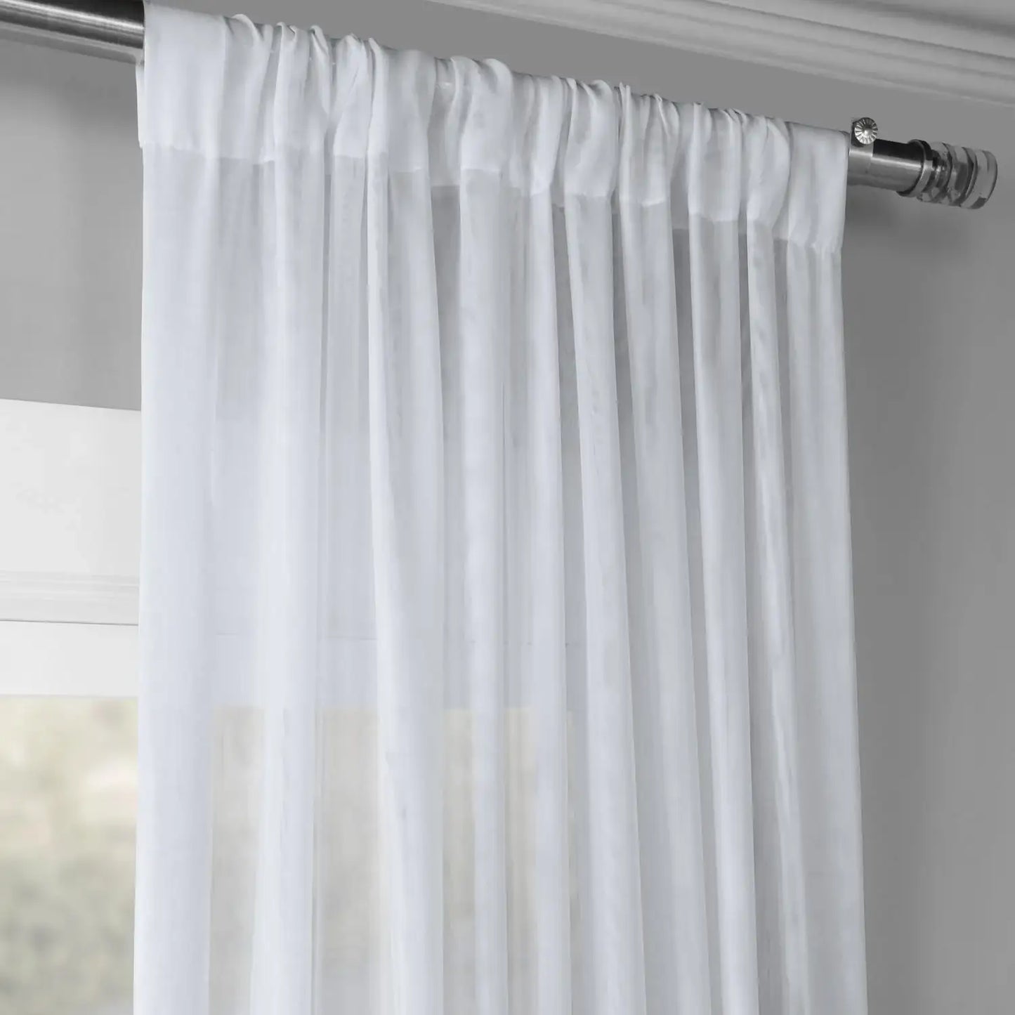 Double Layered White Sheer Custom Curtain