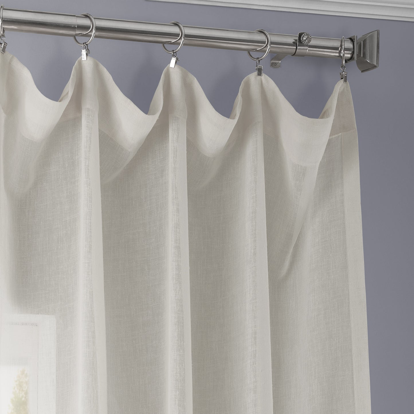 Gardenia Textured Faux Linen Sheer Custom Curtain