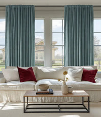 Skylark Blue Signature Velvet Custom Curtain