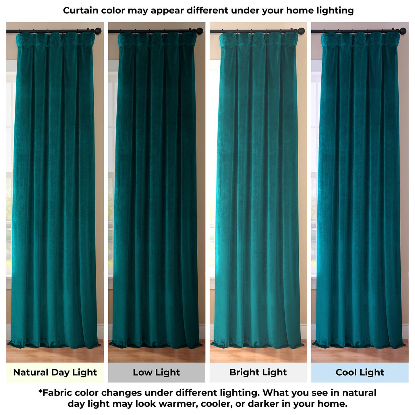 Night Time Teal Urban Lush Velvet Custom Curtain