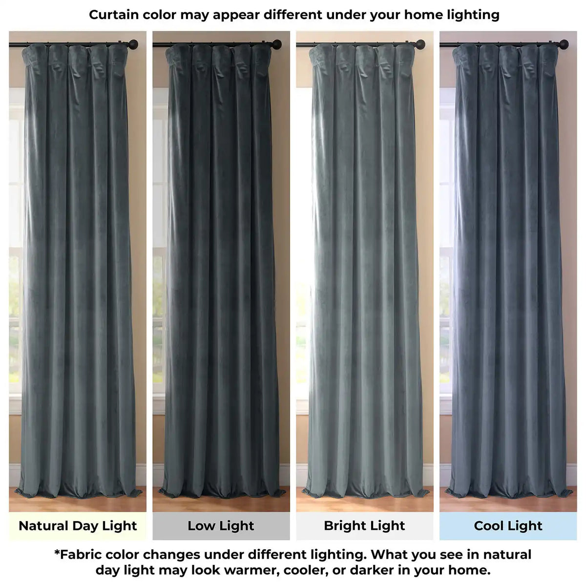 IronStone Grey Urban Lush Velvet Custom Curtain