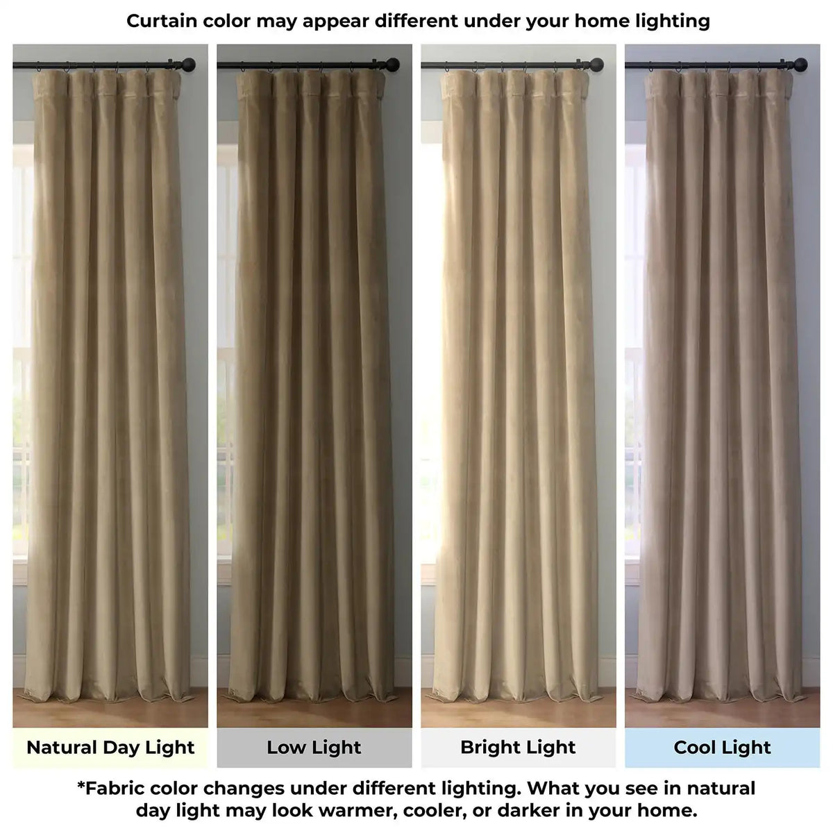 Harbor Beige Urban Lush Velvet Custom Curtain