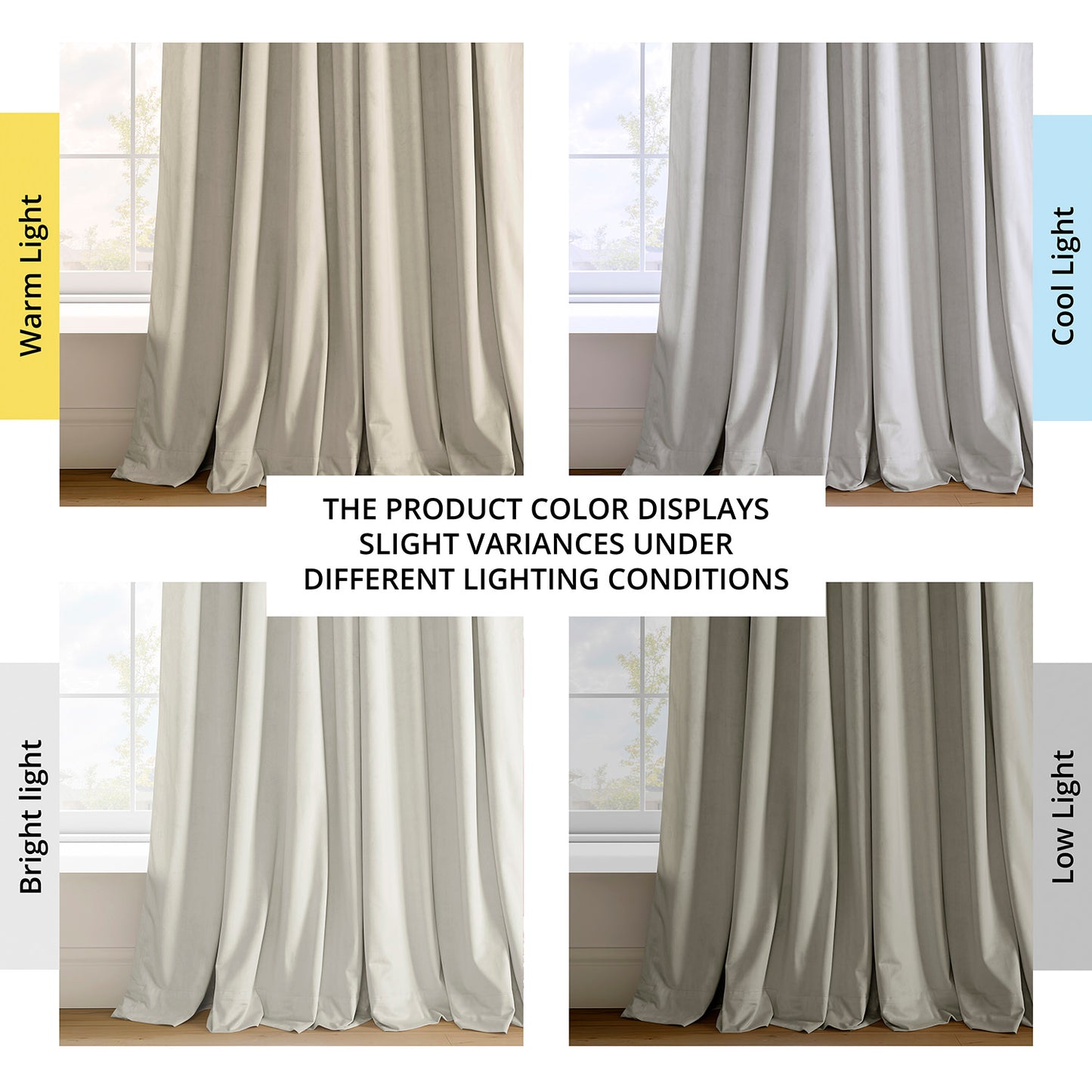 Porcelain White Grommet Signature Velvet Blackout Curtain