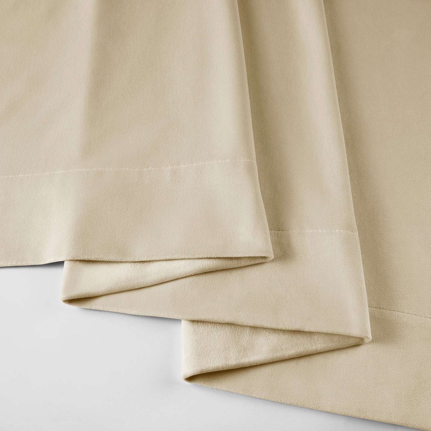 Alabaster Beige Signature Velvet Custom Curtain