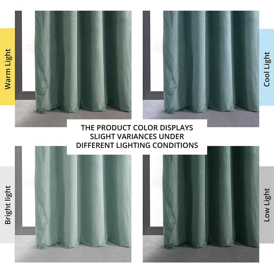 Aqua Mist Grommet Signature Velvet Blackout Curtain - HalfPriceDrapes.com