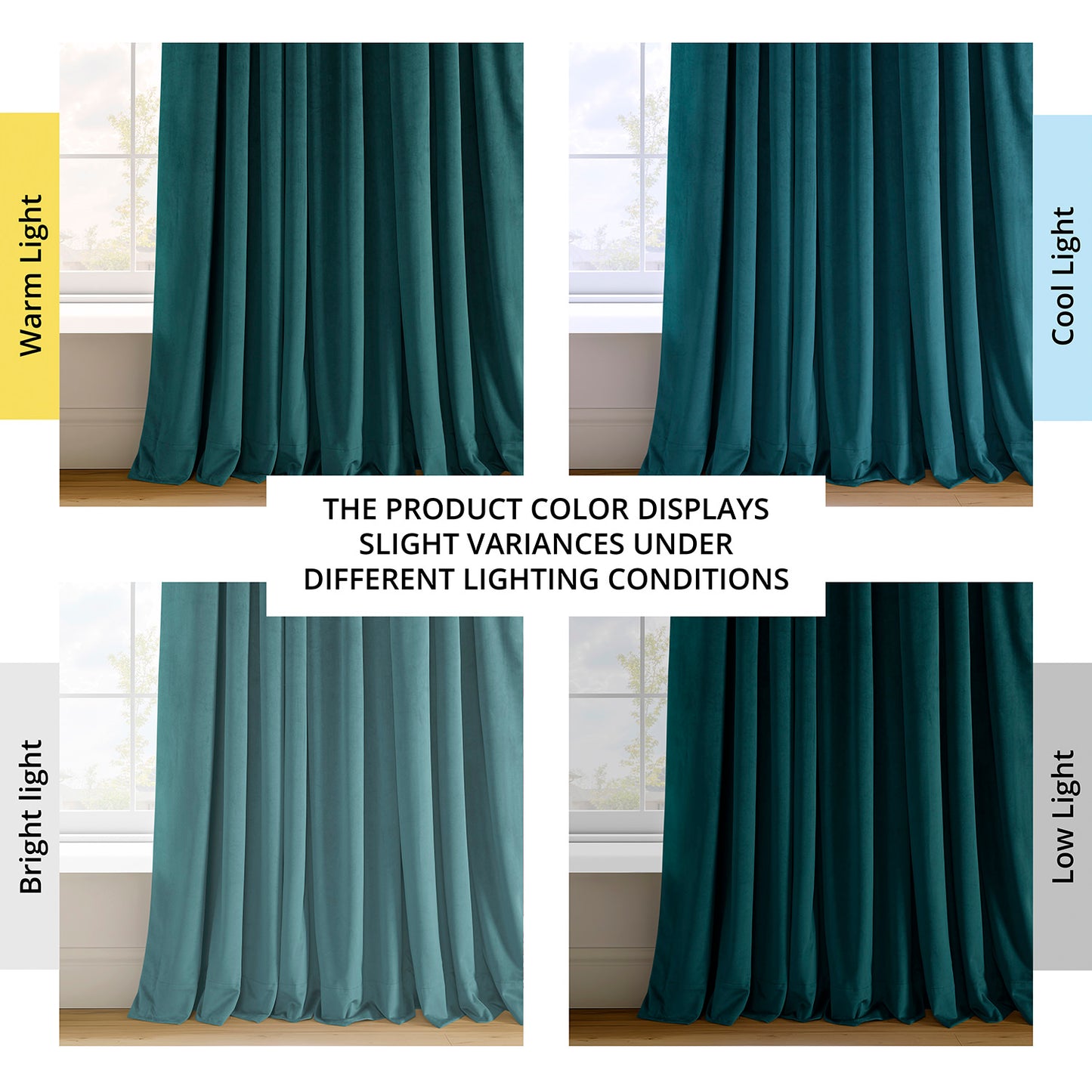 Everglade Teal Grommet Signature Velvet Blackout Curtain