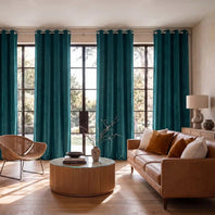 Everglade Teal Signature Velvet Custom Curtain