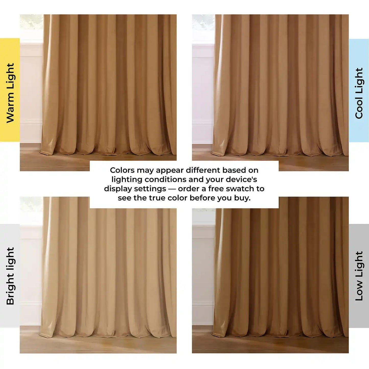 Amber Gold Pinch Pleat Signature Velvet Blackout Curtain