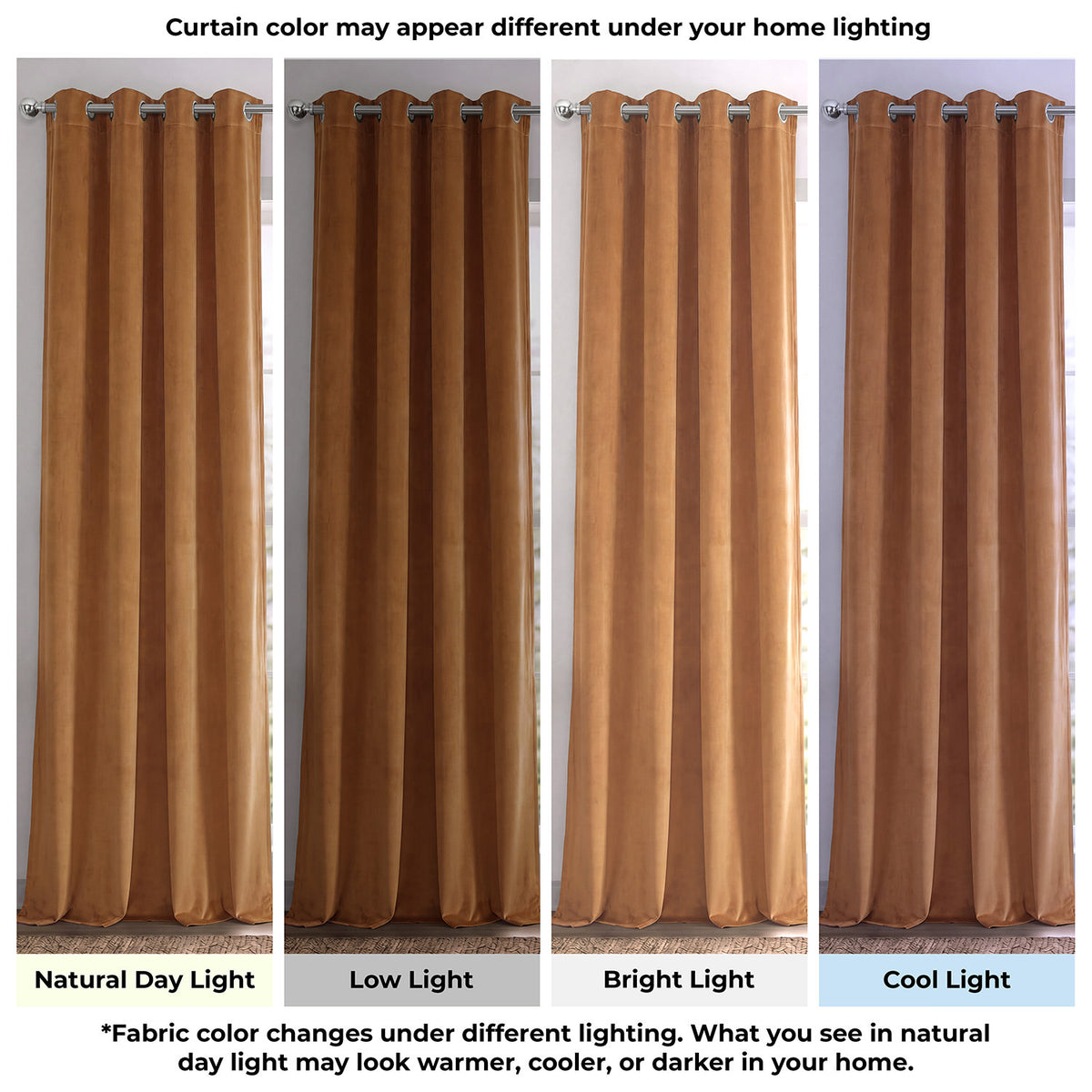 Amber Gold Grommet Signature Velvet Blackout Curtain