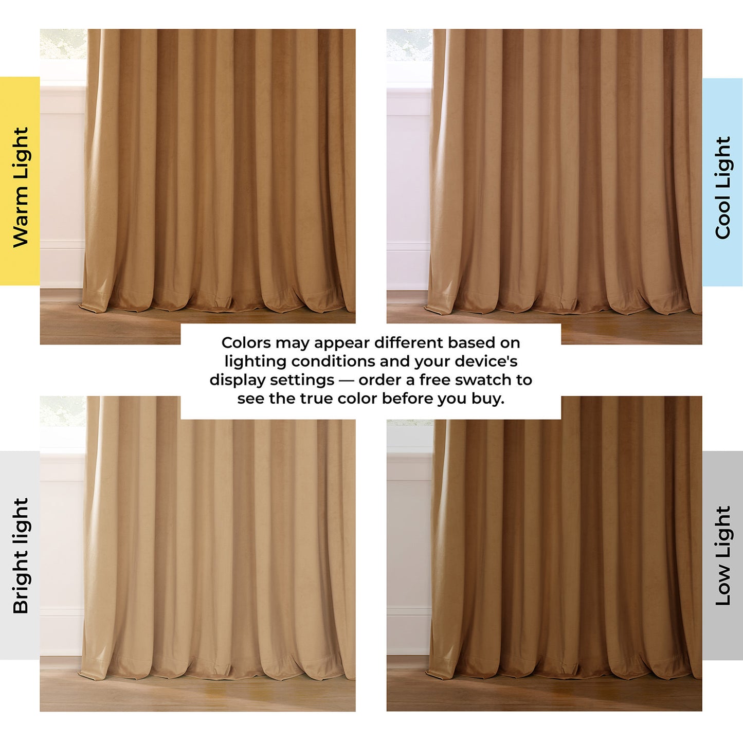 Amber Gold Grommet Signature Velvet Blackout Curtain