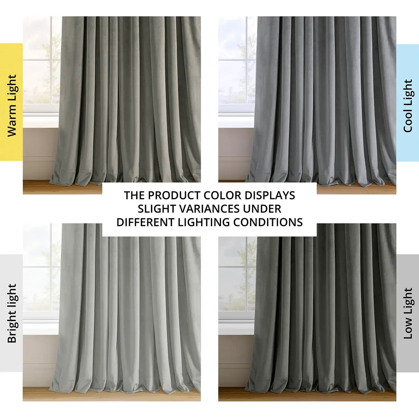 Silver Grey French Pleat Signature Velvet Blackout Curtain