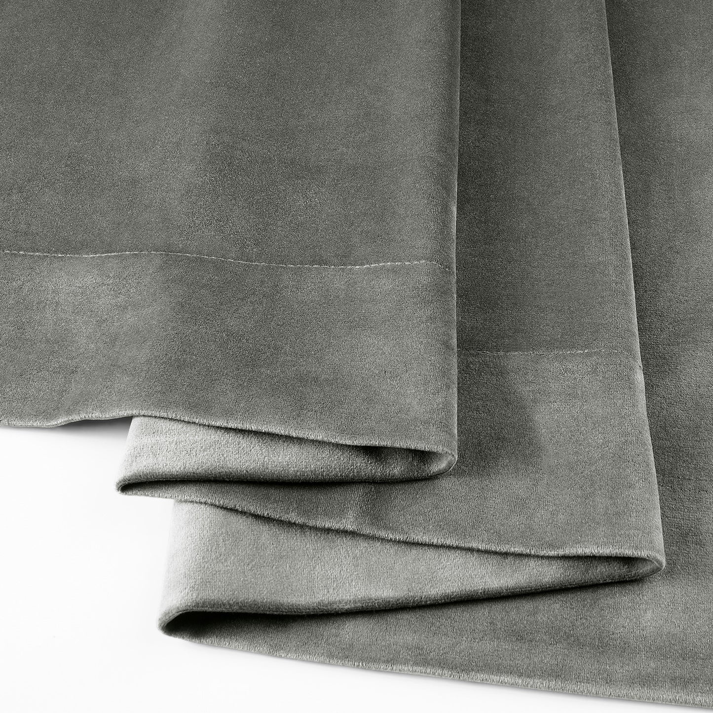 Silver Grey Signature Velvet Custom Curtain