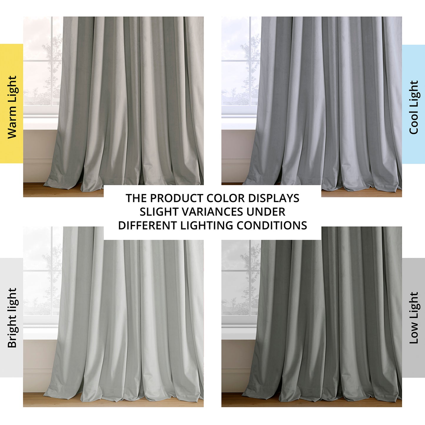 Reflection Grey French Pleat Signature Velvet Blackout Curtain