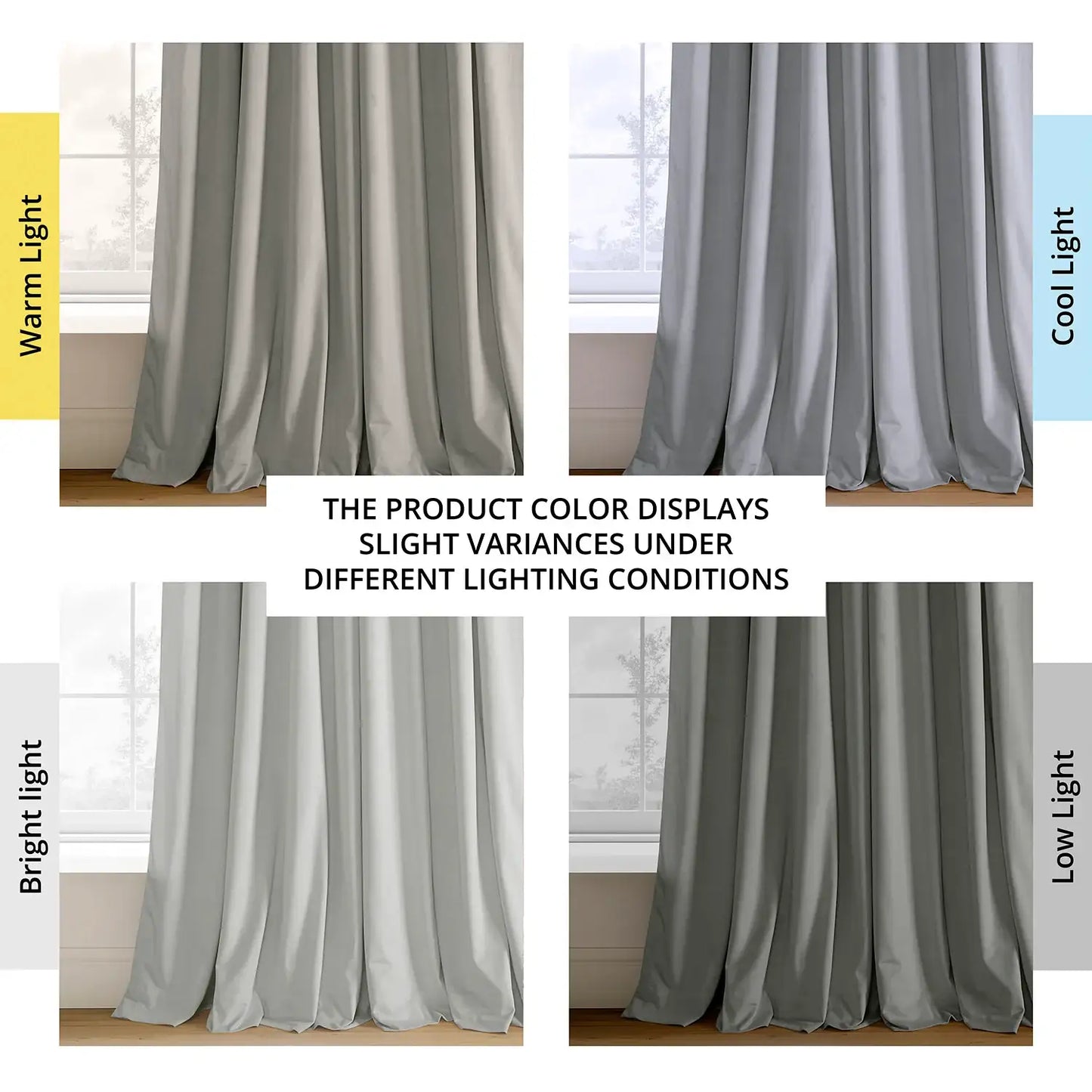 Reflection Grey French Pleat Signature Velvet Blackout Curtain