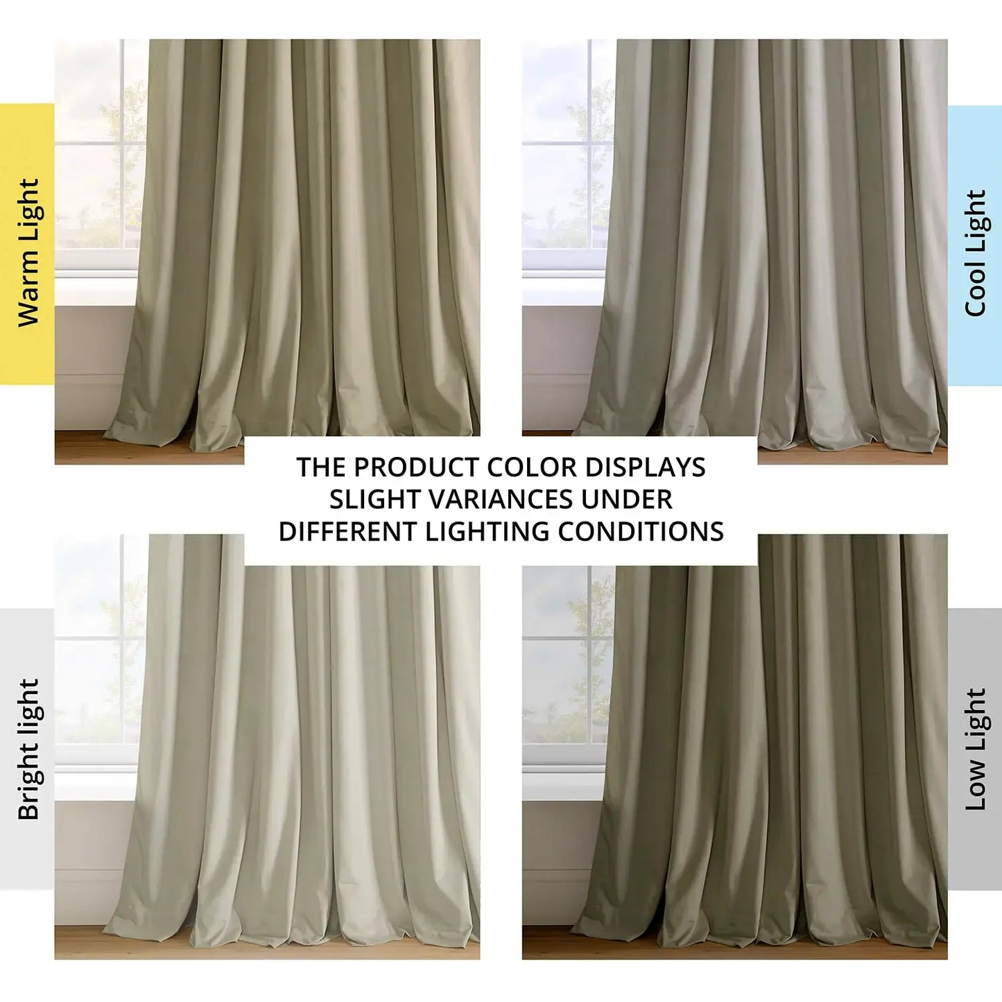 Cool Beige French Pleat Signature Velvet Blackout Curtain