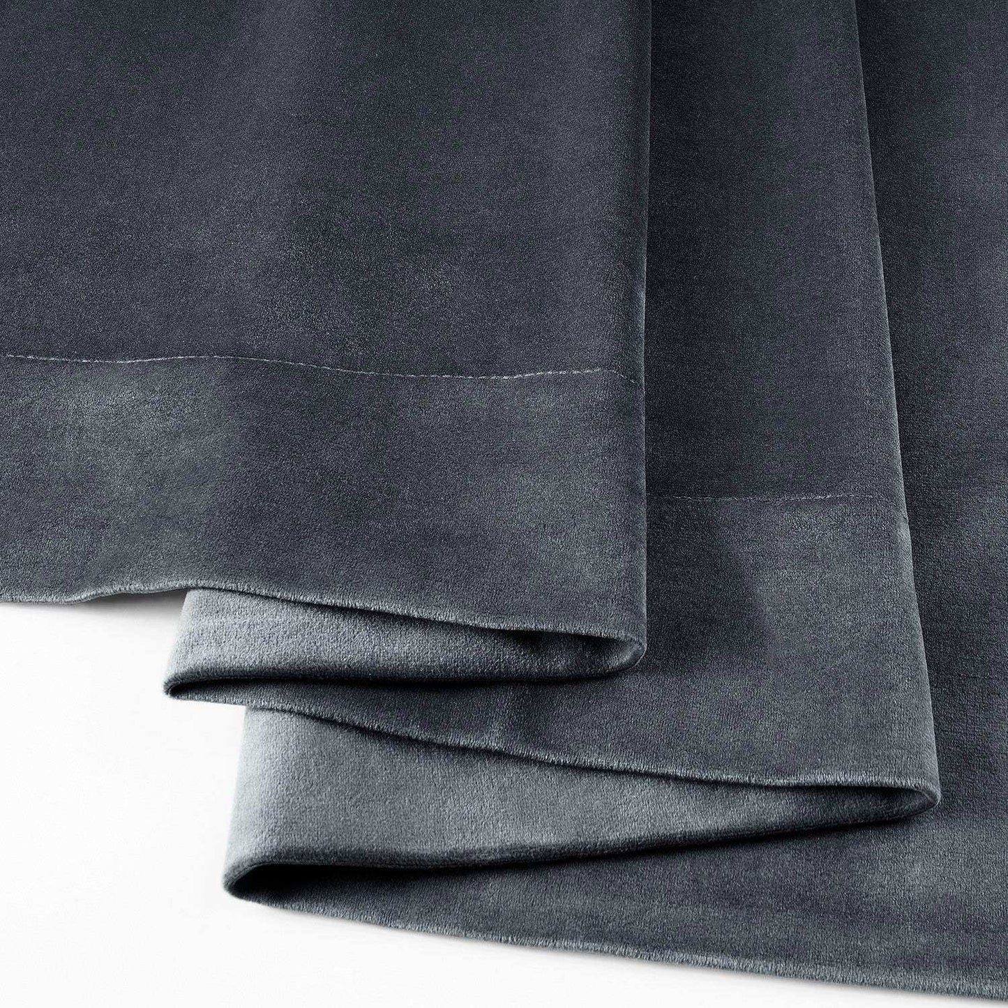 Distance Blue Grey Signature Velvet Custom Curtain
