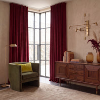 Moroccan Red Signature Velvet Custom Curtain