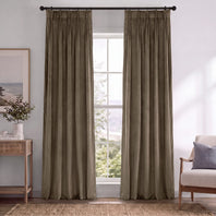 Denver Taupe Pinch Pleat Signature Velvet Blackout Curtain