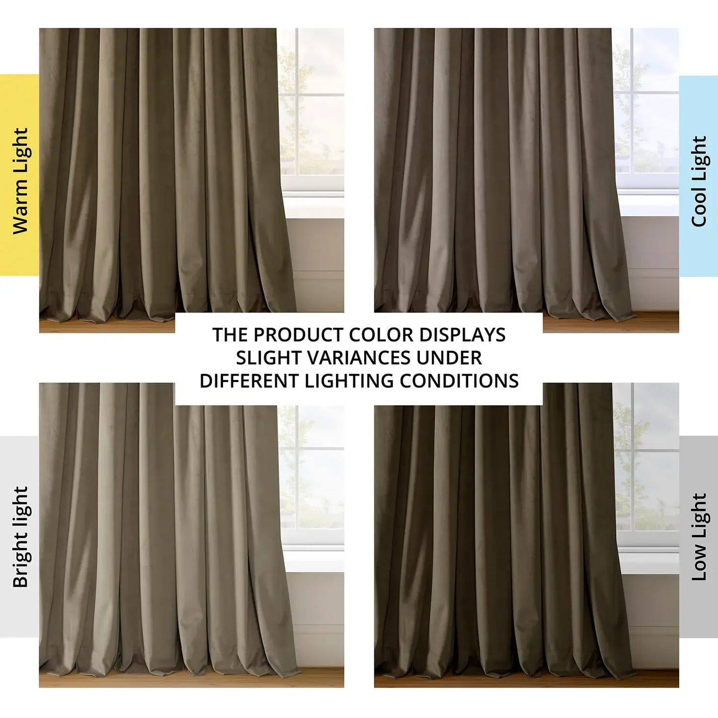 Denver Taupe Signature Velvet Blackout Curtain
