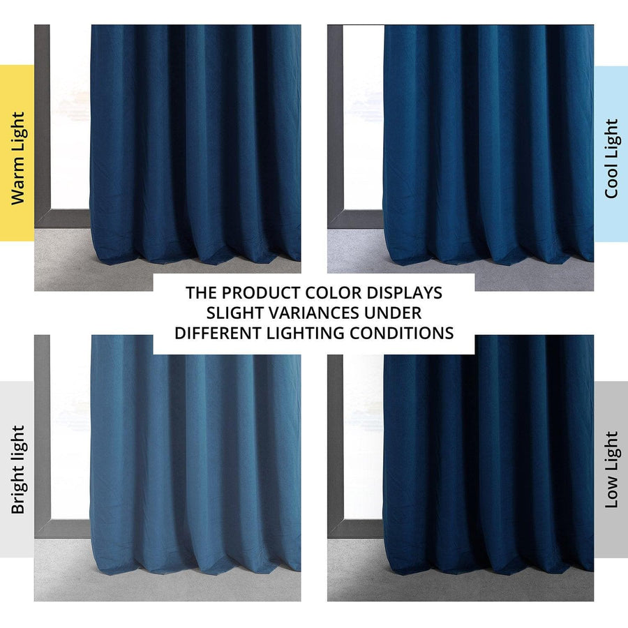 Union Blue Signature Velvet Blackout Curtain - HalfPriceDrapes.com