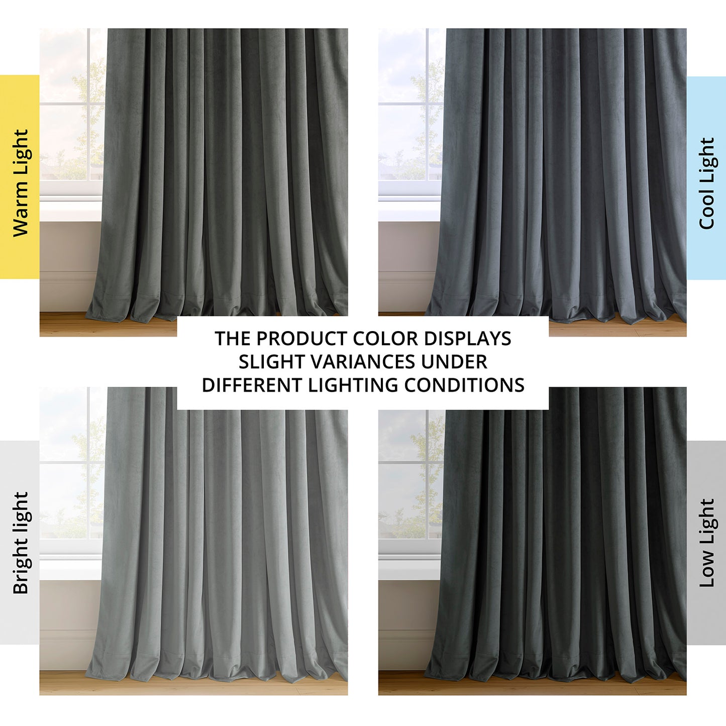 Natural Grey Signature Velvet Blackout Curtain
