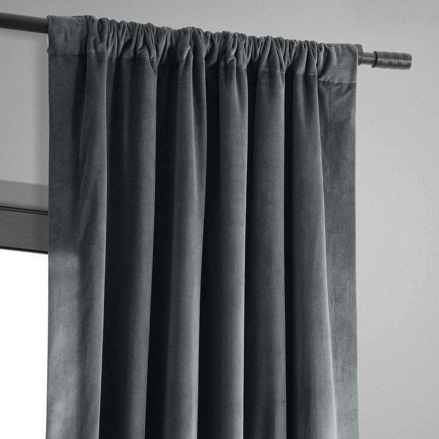 Natural Grey Signature Velvet Blackout Curtain - HalfPriceDrapes.com