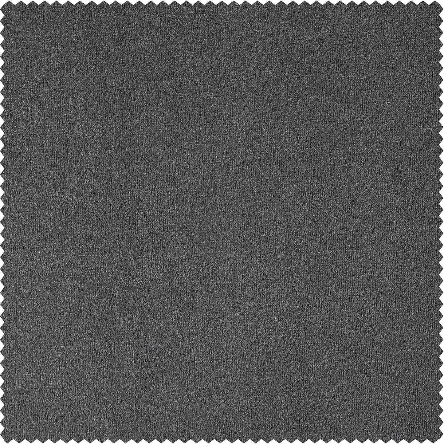 Natural Grey Signature Velvet Custom Curtain