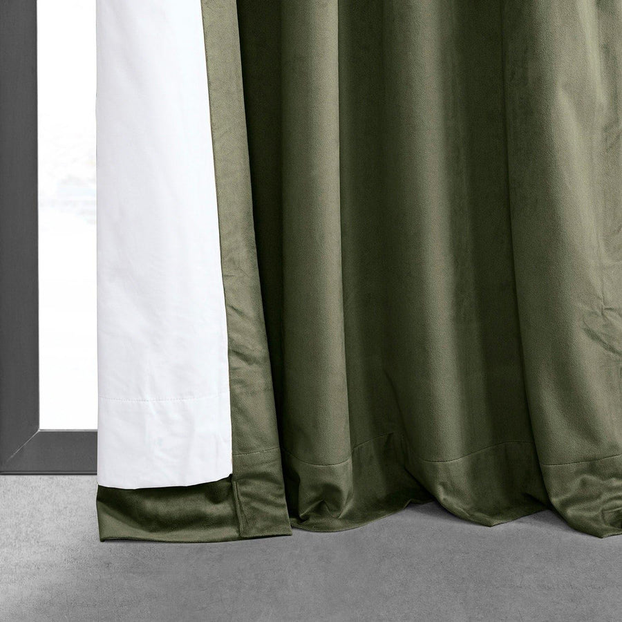 Hunter Green French Pleat Signature Velvet Blackout Curtain - HalfPriceDrapes.com