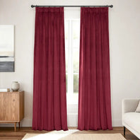Burgundy Pinch Pleat Signature Velvet Blackout Curtain