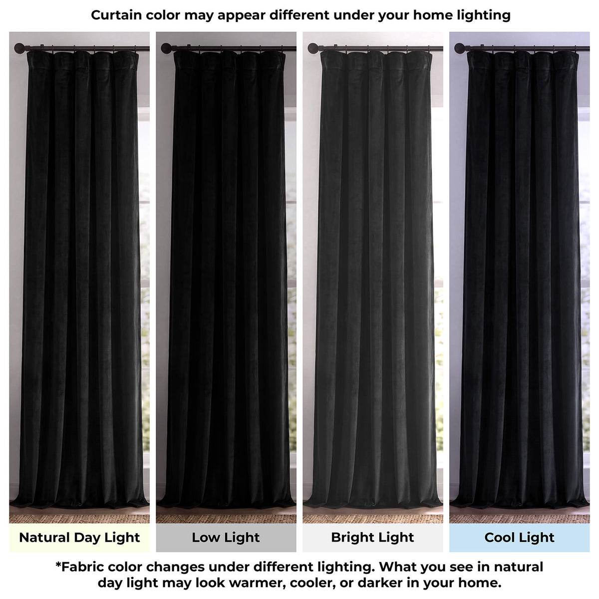 Warm Black Signature Velvet Blackout Curtain