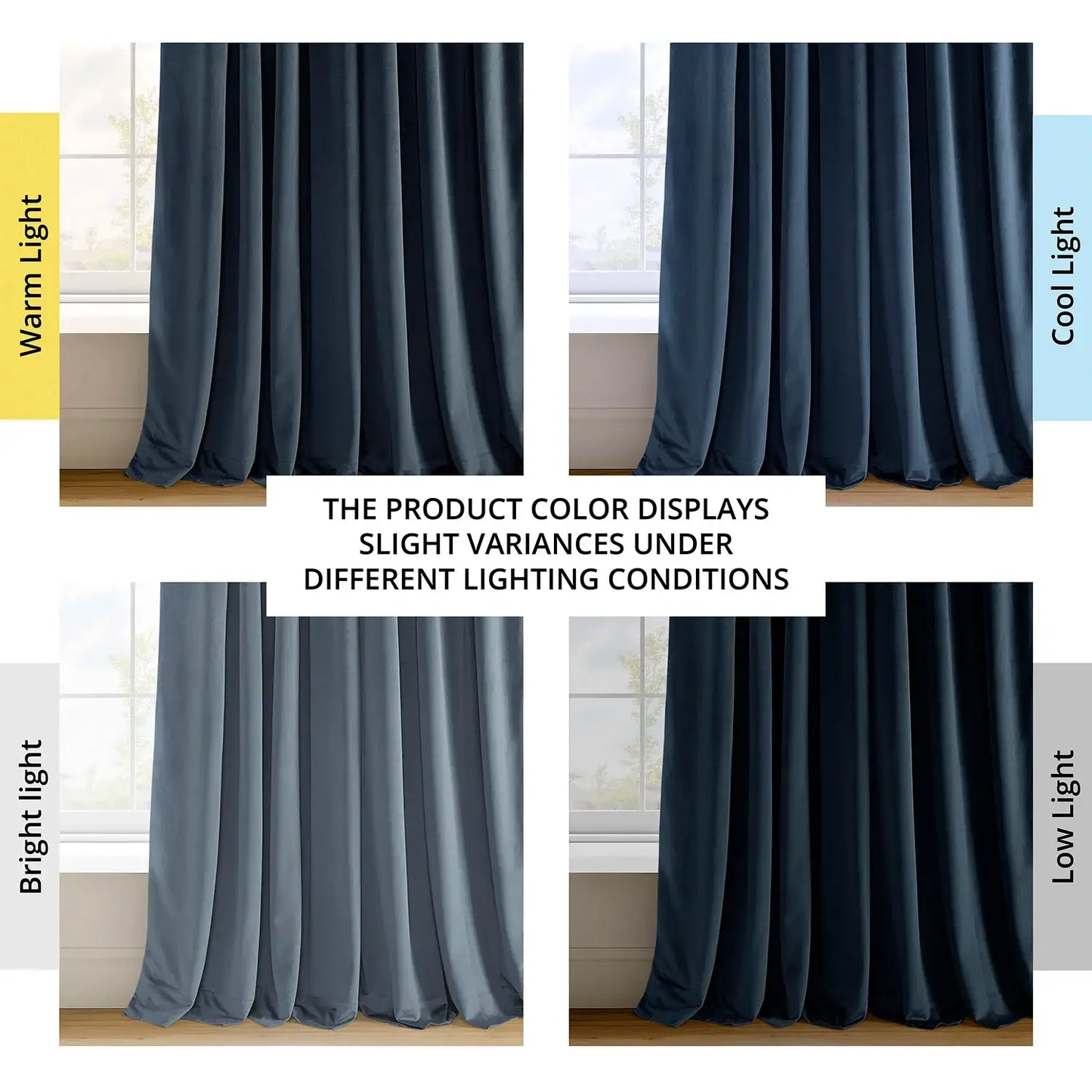 Midnight Blue French Pleat Signature Velvet Blackout Curtain