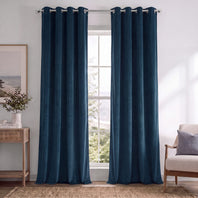 Midnight Blue Grommet Signature Velvet Blackout Curtain